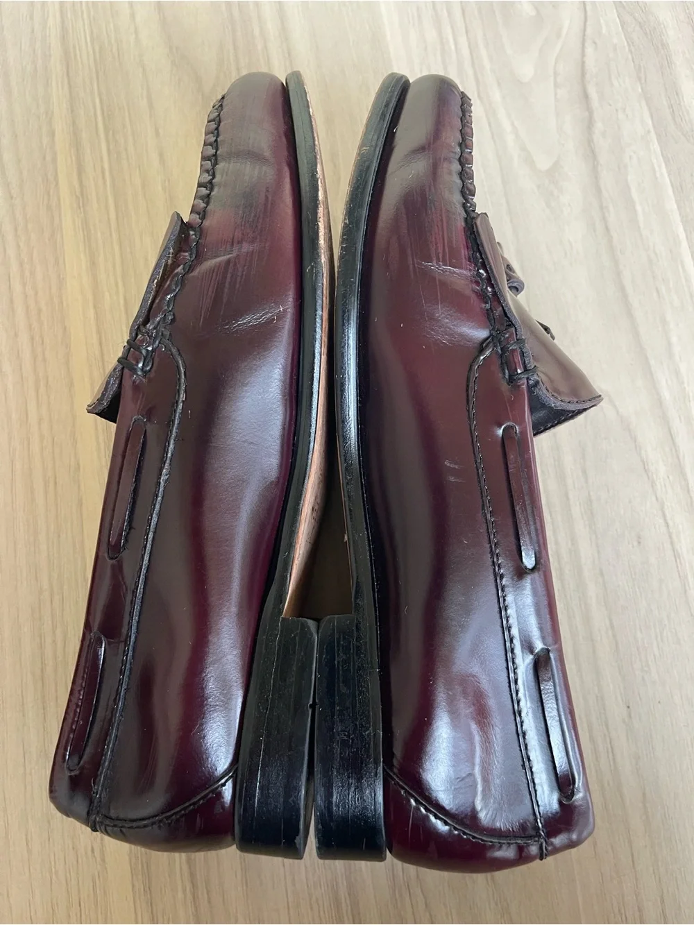 G.H. Bass & Co. Burgundy Tassel Kiltie Loafers